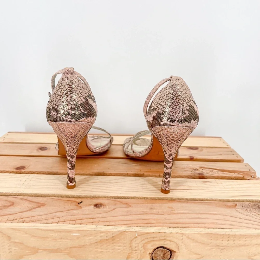Stuart Weitzman gold snake pattern sandals - Picture 4 of 9